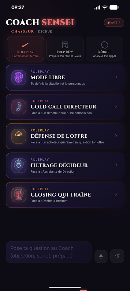L'accueil du Coach