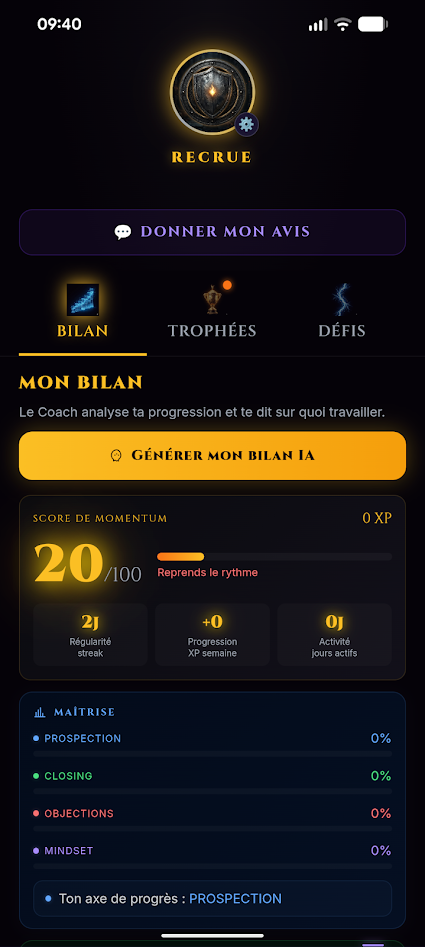 Le bilan de progression